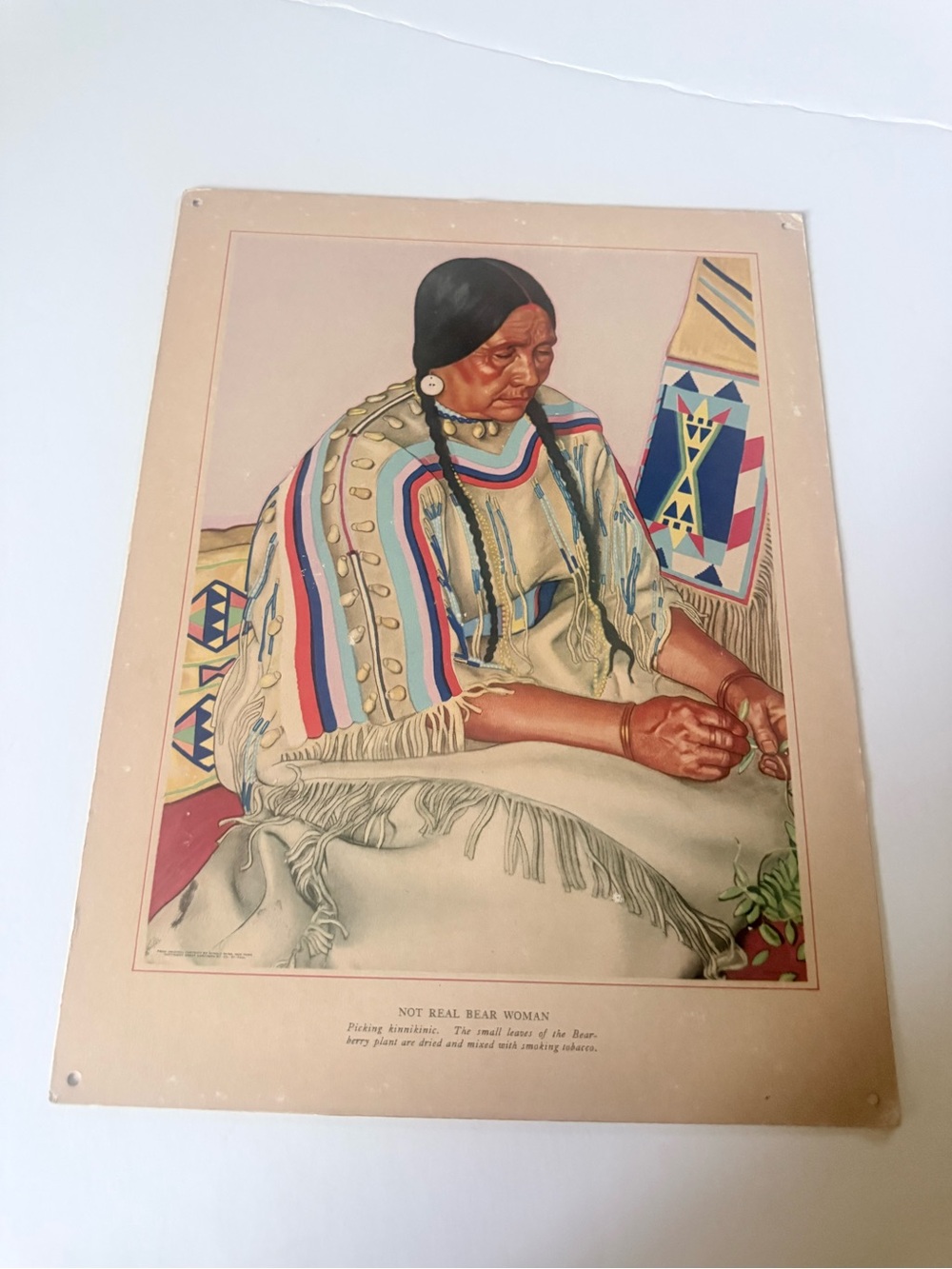Vintage Native American Art Print - Multicolor